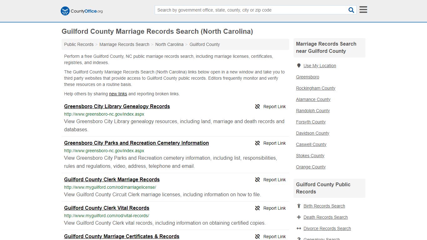 Guilford County Marriage Records Search (North Carolina)